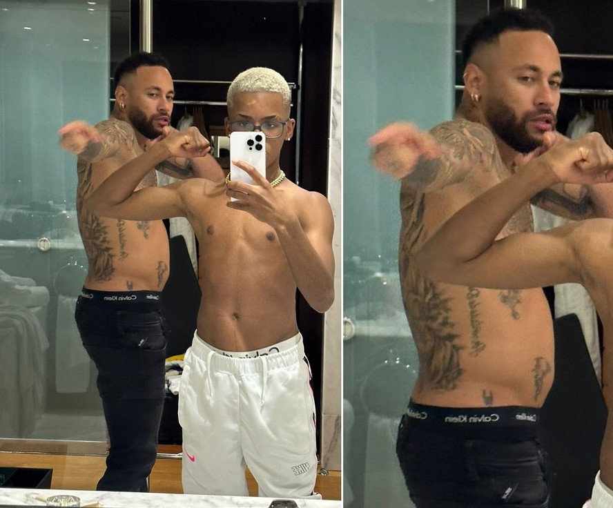 Neymar exibe barriguinha em foto, e internautas brincam
