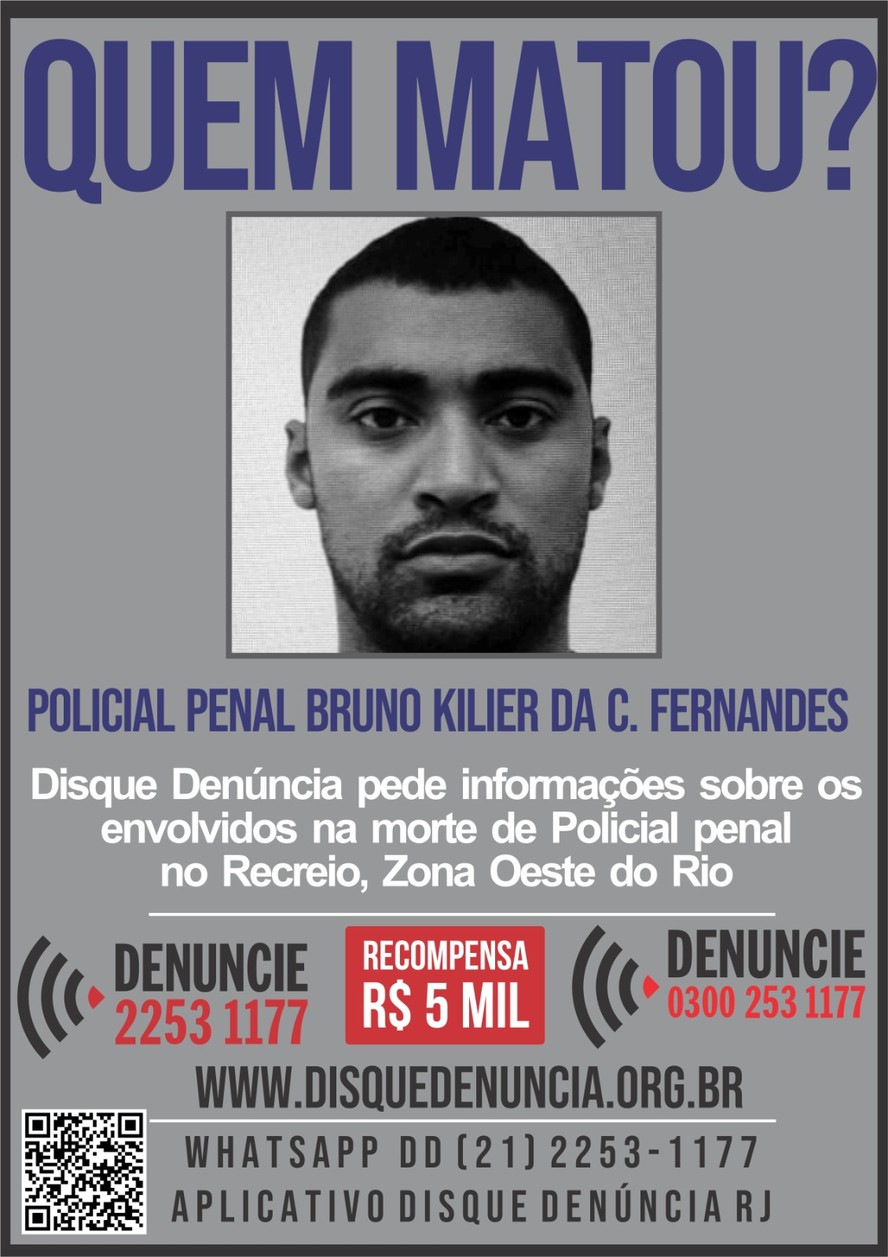 Disque Denúncia solicita informações sobre os envolvidos na morte de policial penal no Recreio