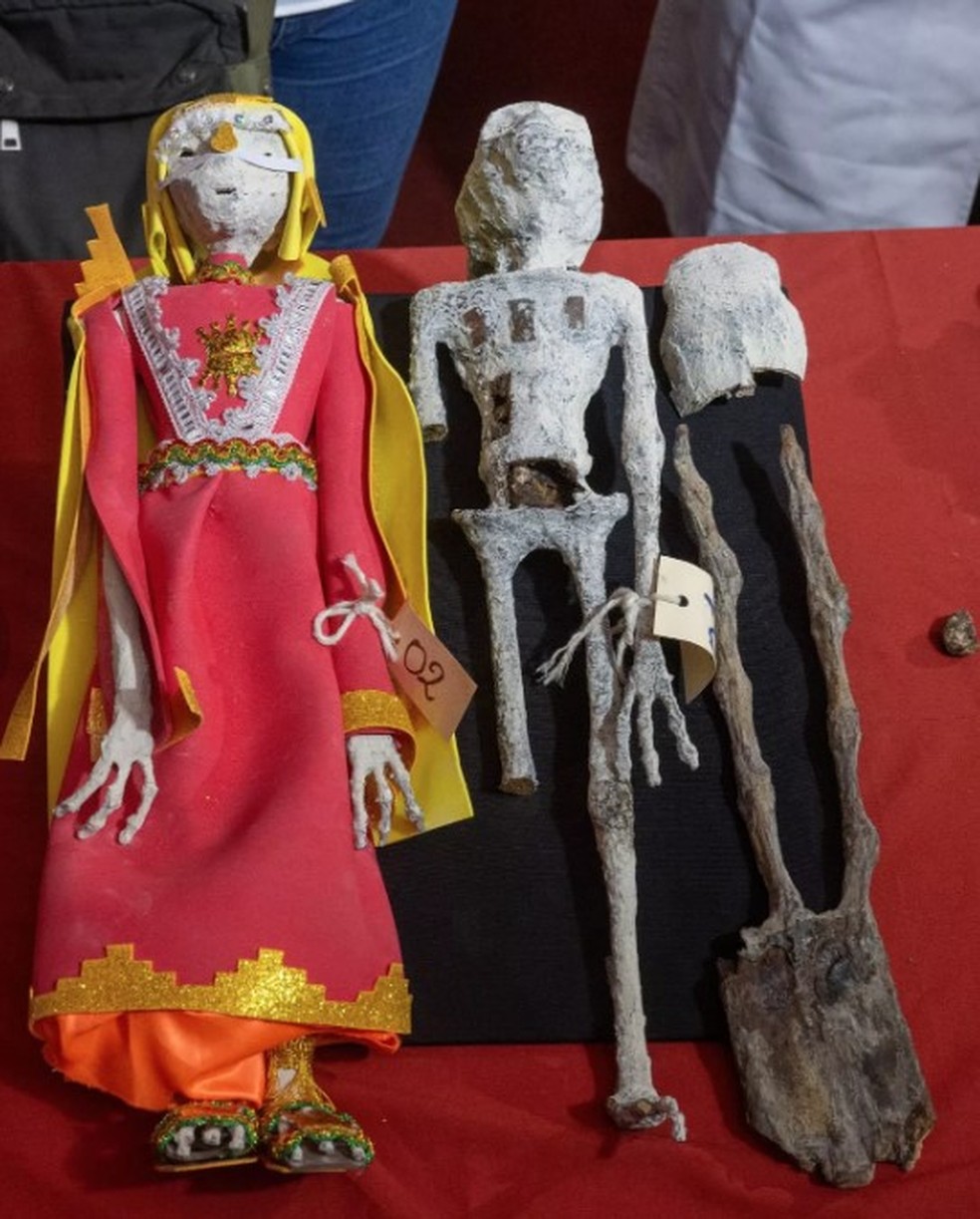 Supostos alienígenas descobertos em Nazca, Peru — Foto: AFP