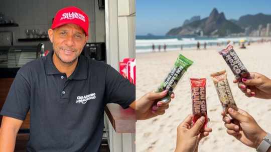 Sacolé, geladinho ou dindin? Empreendedor baiano mistura sotaques e sabores no Carnaval Fan Fest, em Copacabana Sacolé, geladinho ou dindin? Empreendedor baiano mistura sotaques e sabores no Carnaval Fan Fest, em Copacabana