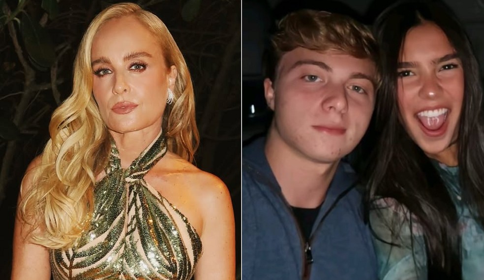 Angélica, o filho Benício e a namorada dele: confusão nas redes sociais — Foto: Fotos de reprodução de Instagram