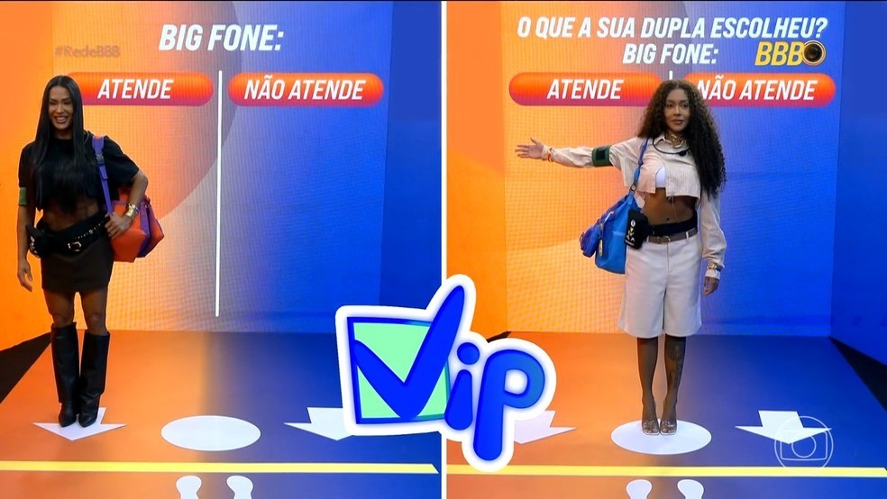 Gracyanne Barbosa e Giovanna participam de dinâmica e ficam no primeiro VIP da temporada do "BBB 25" — Foto: Globo/reprodução