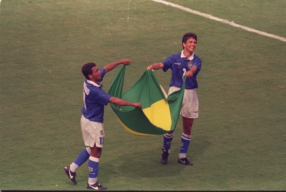 Romário e Bebeto na Copa de 1994 — Foto: Cezar Loureiro/Arquivo