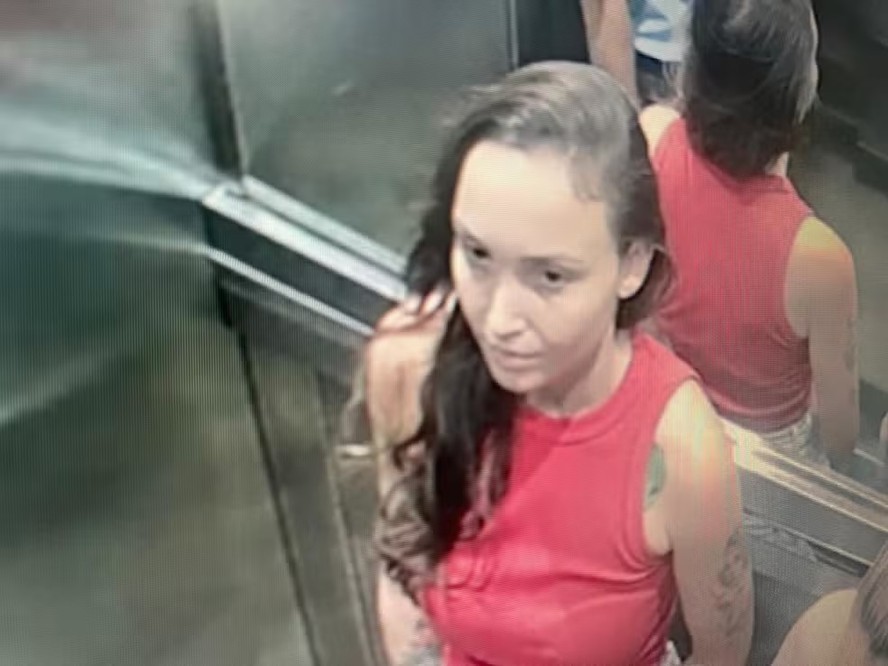 Júlia Andrade Cathermol Pimenta no elevador