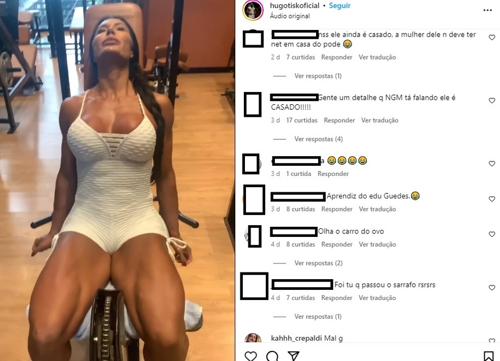 Atual personal de Gracyanne é confundido na web como pivô da separação da musa e Belo, e é alvo de críticas — Foto: Reprodução