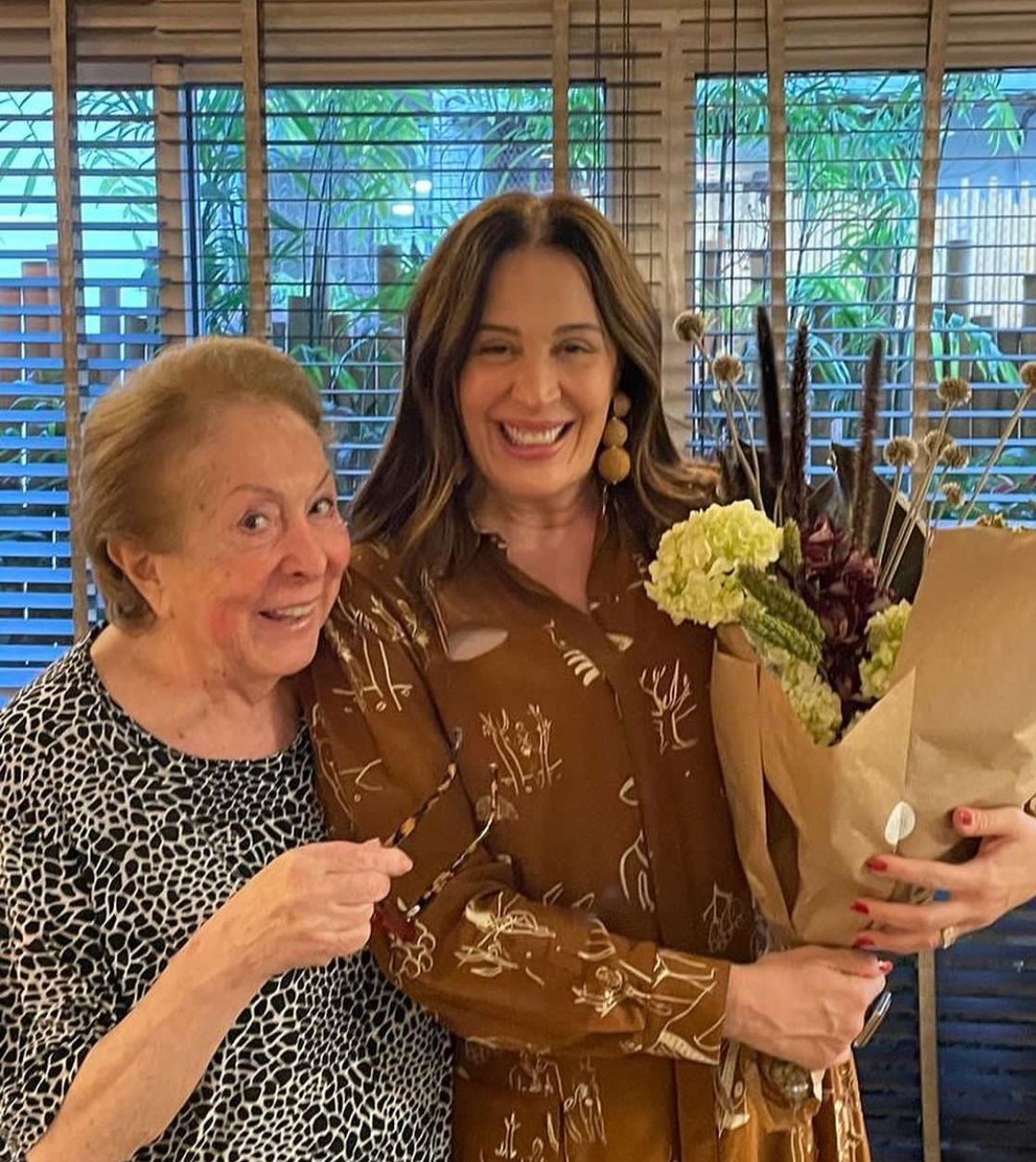 Aracy Balabanian visitou Claudia Raia no dia 16 de julho — Foto: Instagram