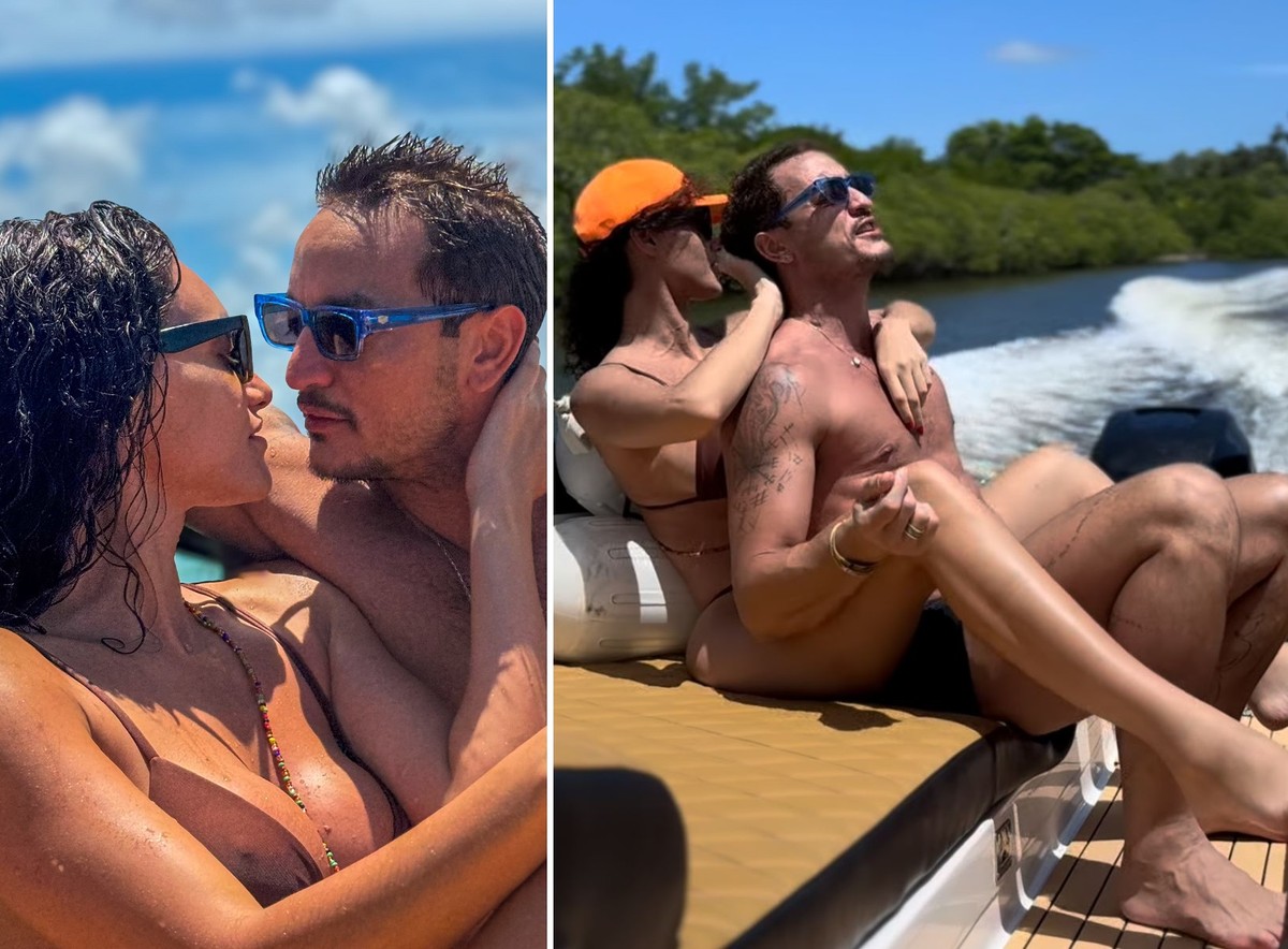 Assumidos! Allan Souza Lima posta vídeo romântico com Débora Nascimento