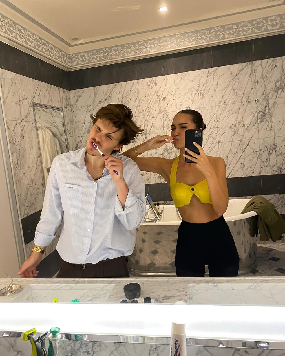 Filho de David Beckham namora brasileira Jackie Apostel parece ter conquistado família de ex-jogador — Foto: Reprodução/Instagram