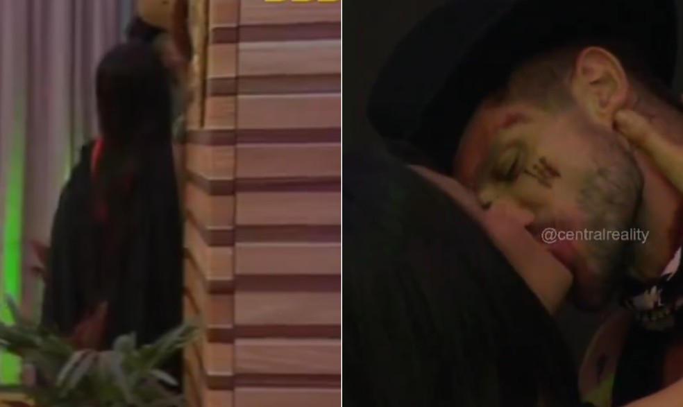 Jordana e Jonas se beijam escondidos no "BBB 26" — Foto: Reprodução