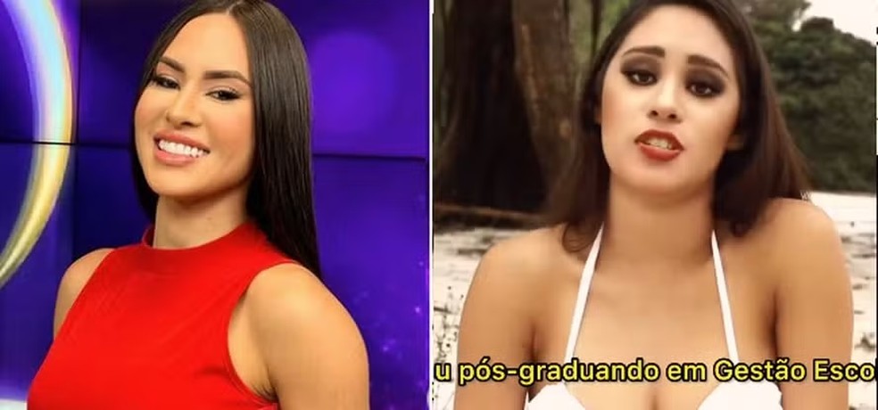 Antes e depois de Isabelle Nogueira — Foto: Reprodução